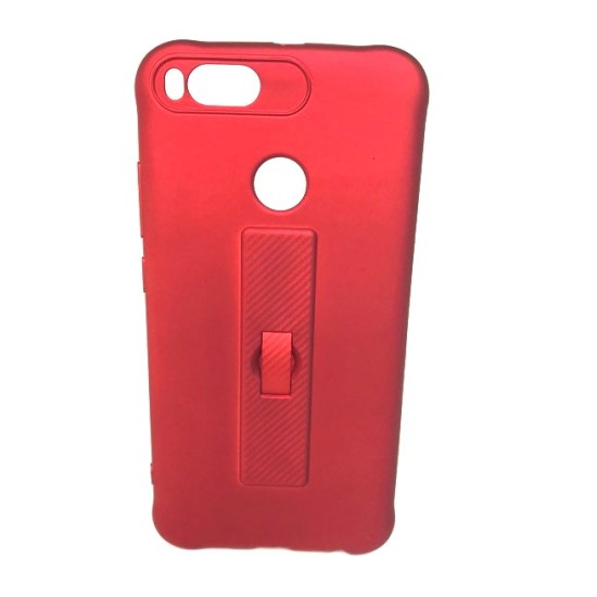 Capa Silicone Gel Com Anel De Dedo Motomo Xiaomi Mi A1 Vermelho